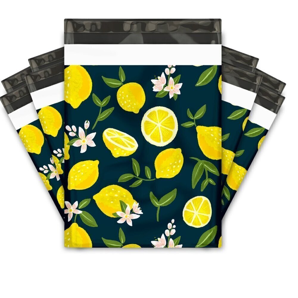 Lot of 20 10x13 Lemon Print Poly Mailers Shipping Bags Self Seal Packaging - Picture 2 of 2